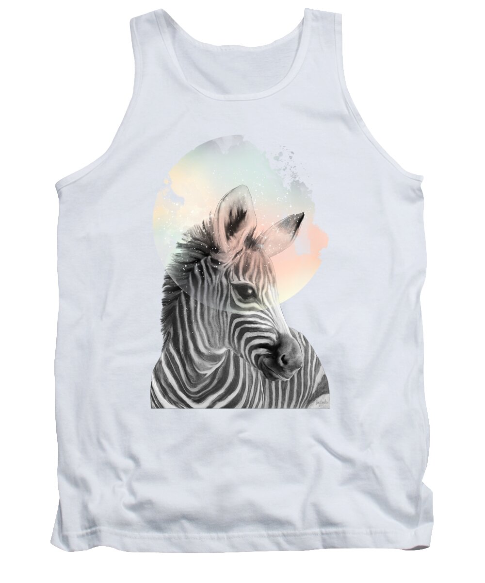 Zebra Tank Top featuring the painting Zebra // Dreaming by Amy Hamilton