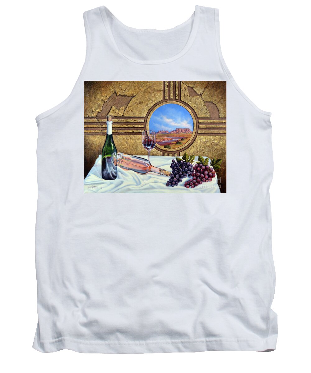 Wine Tank Top featuring the painting Zia Wine by Ricardo Chavez-Mendez