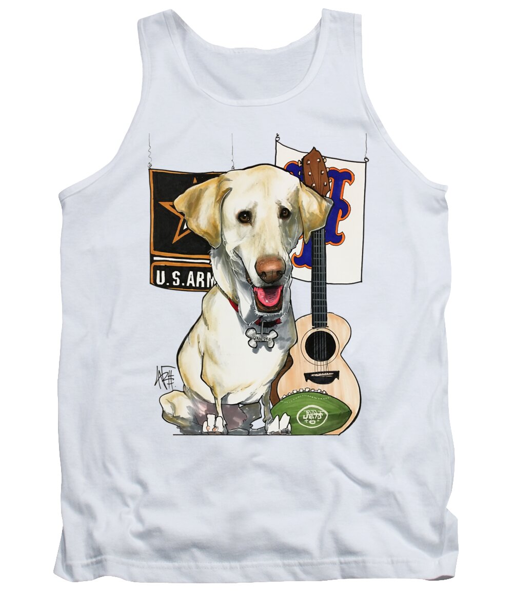 Pet Portrait Tank Top featuring the drawing Zito 3296 by Canine Caricatures By John LaFree