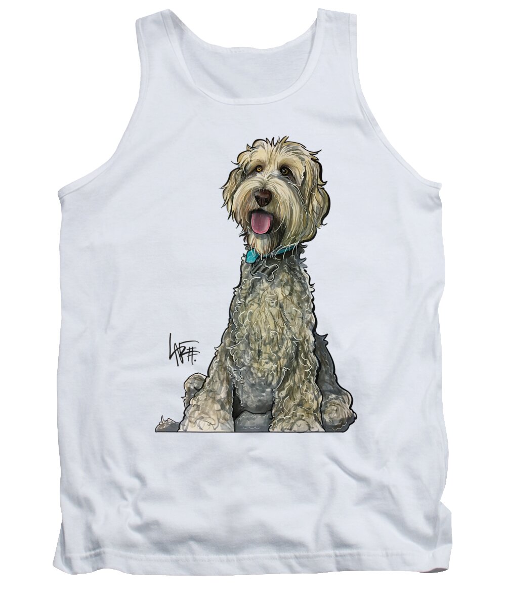 Labradoodle Tank Top featuring the drawing Zwetsch 7-1513 by Canine Caricatures By John LaFree