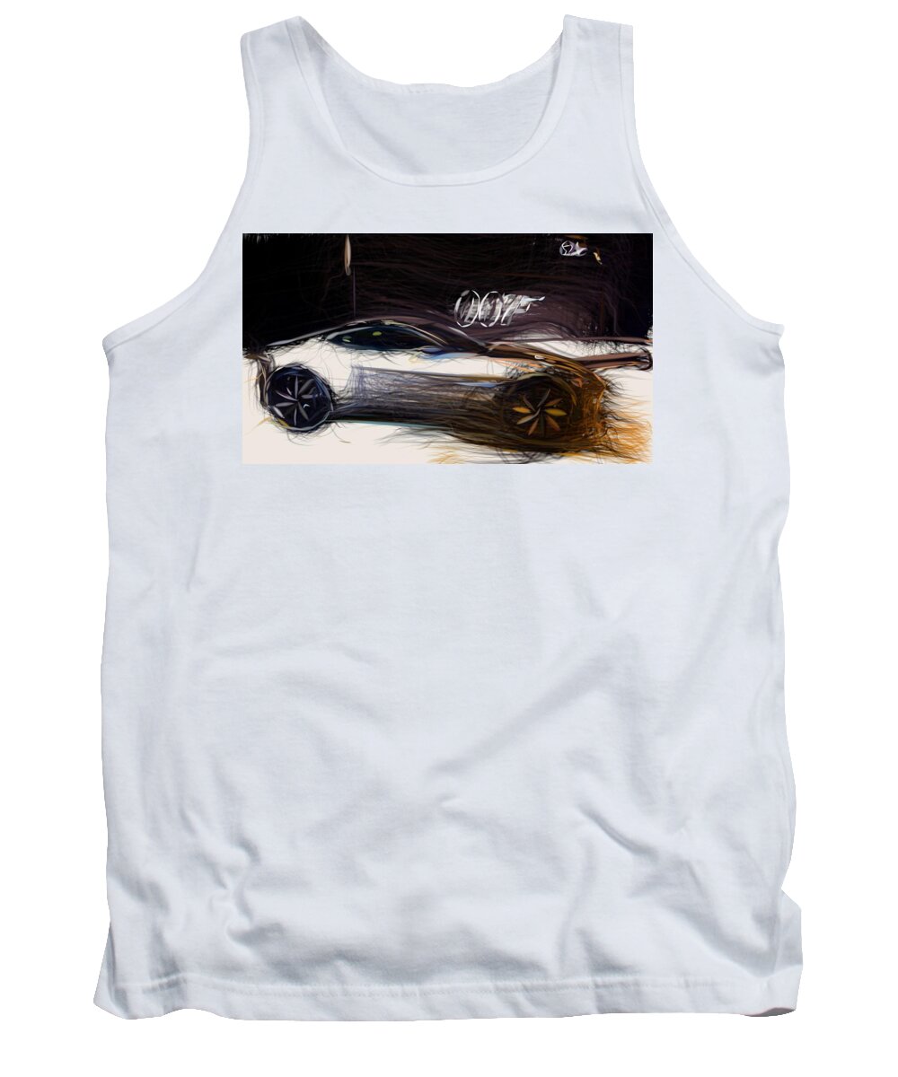 Aston Tank Top featuring the digital art Aston Martin DB10 Spectre Drawing #2 by CarsToon Concept