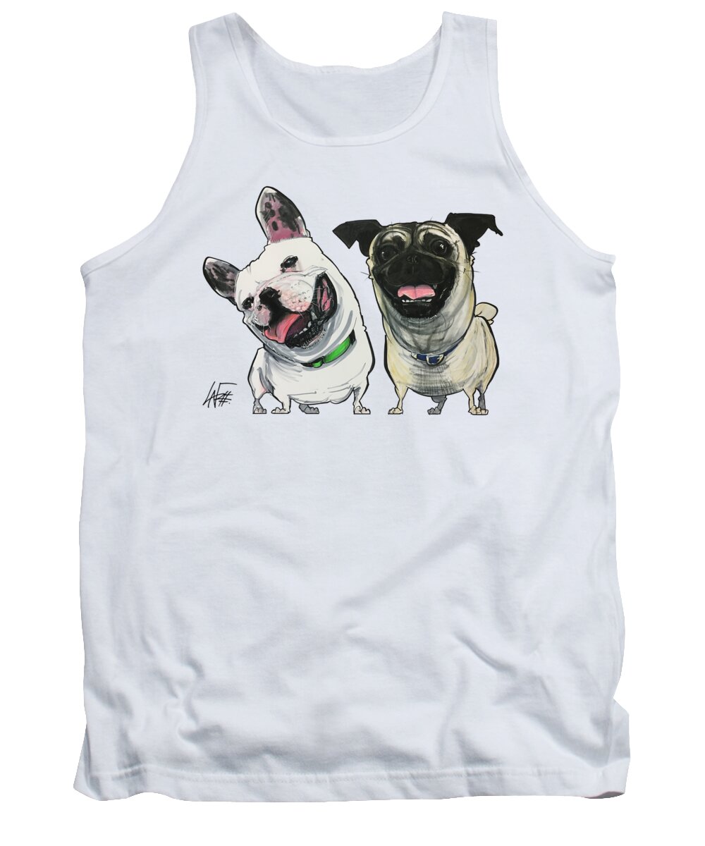 Cooze 4555 Tank Top featuring the drawing Cooze 4555 by Canine Caricatures By John LaFree
