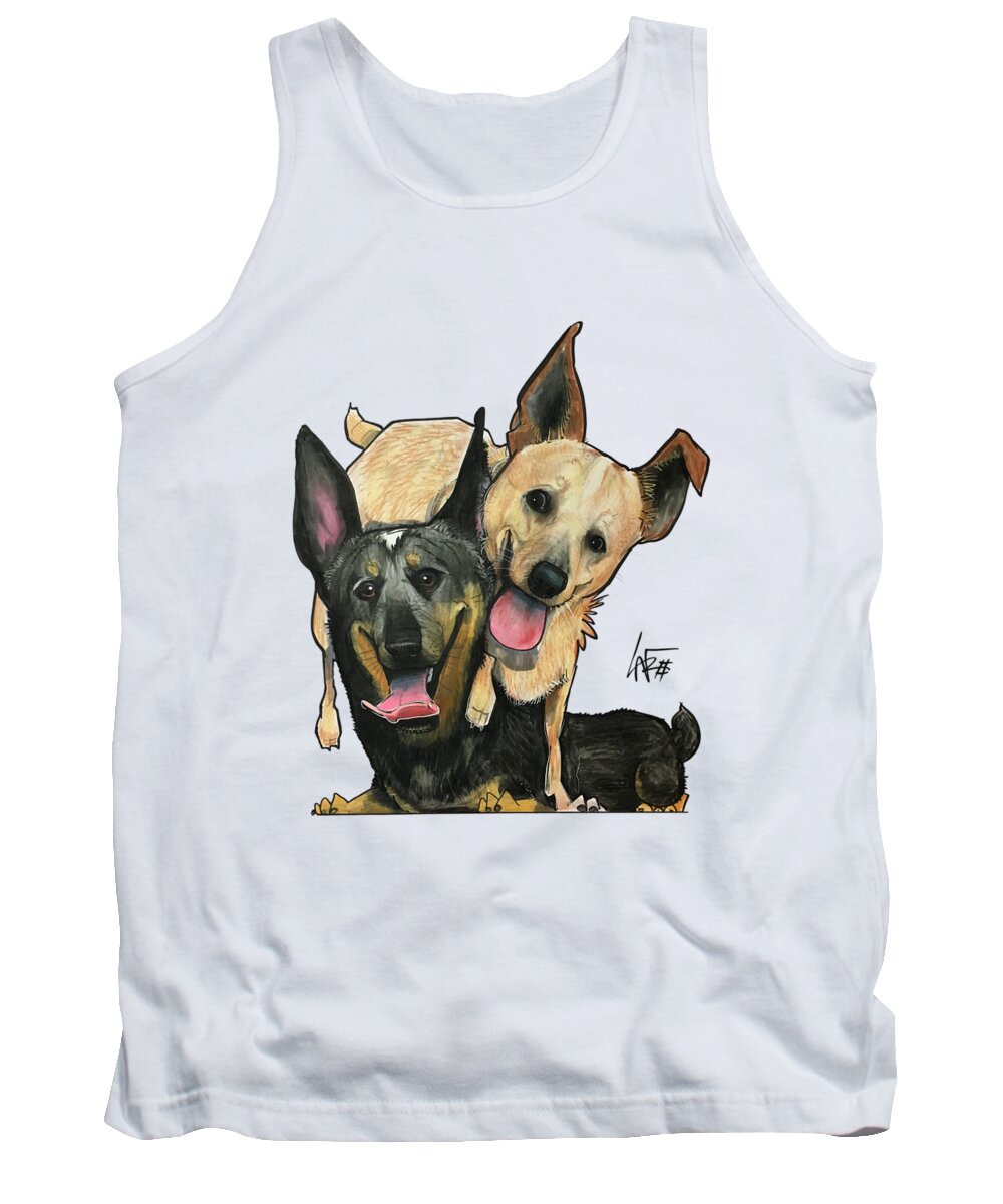 Davila Tank Top featuring the drawing Davila 4360 by Canine Caricatures By John LaFree