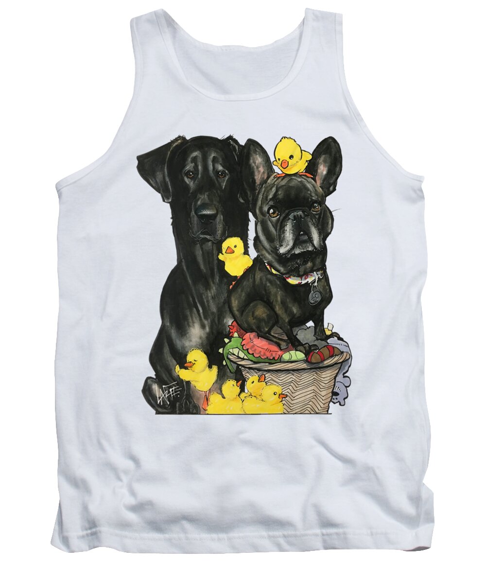 Davis 4079 Tank Top featuring the drawing Davis 4079 by Canine Caricatures By John LaFree