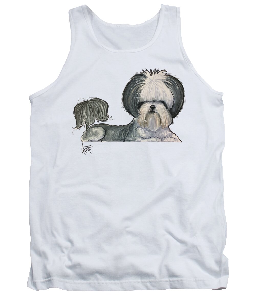 Kasper Tank Top featuring the drawing Kasper 5234 by Canine Caricatures By John LaFree