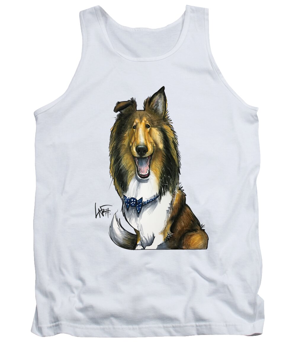 Mariz Tank Top featuring the drawing Mariz 3552 by Canine Caricatures By John LaFree