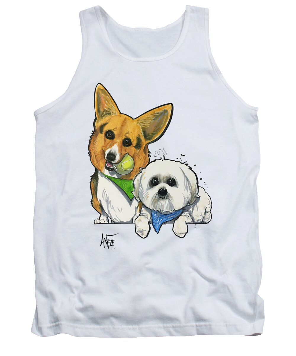 Muller Tank Top featuring the drawing Muller 4559 by Canine Caricatures By John LaFree