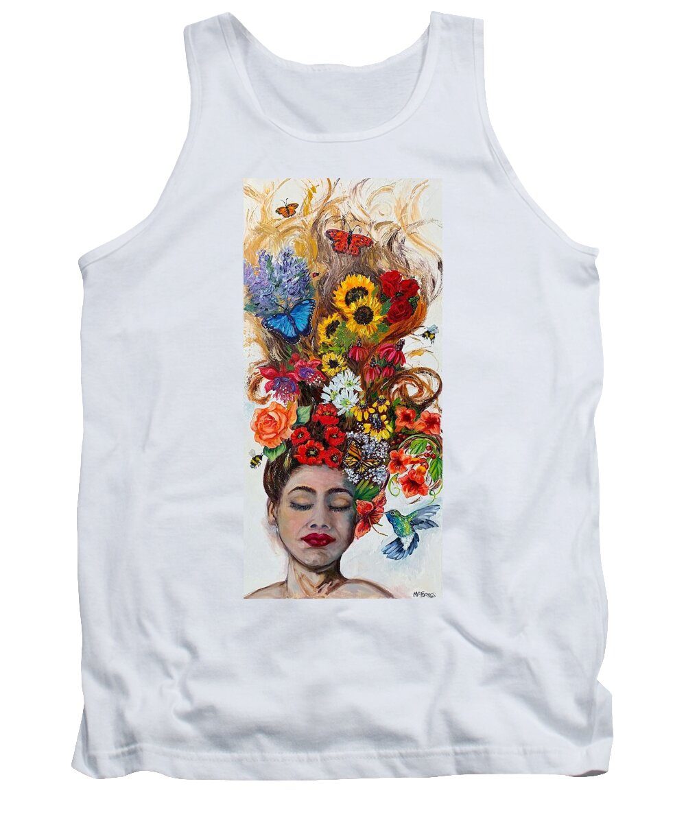Melissa A. Torres Tank Top featuring the painting She Dreams of Gardens by Melissa Torres