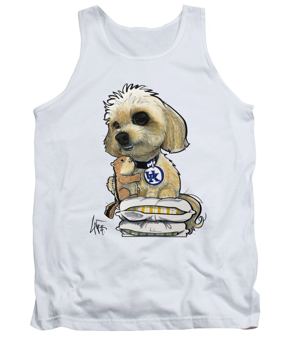 Wendel Tank Top featuring the drawing Wendel 4322 by Canine Caricatures By John LaFree