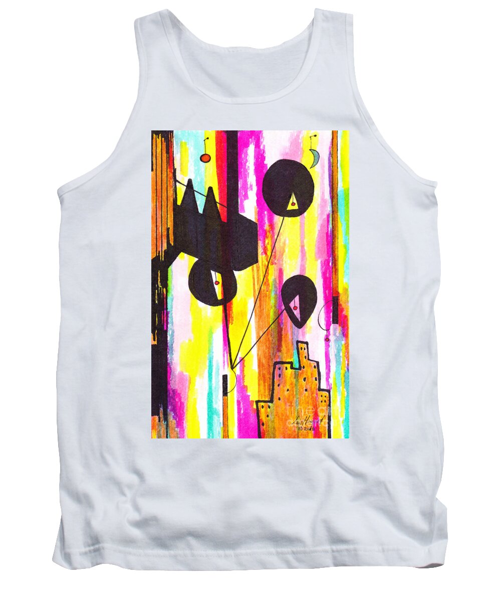 Lew Hagood Tank Top featuring the mixed media 46.ab.6 by Lew Hagood