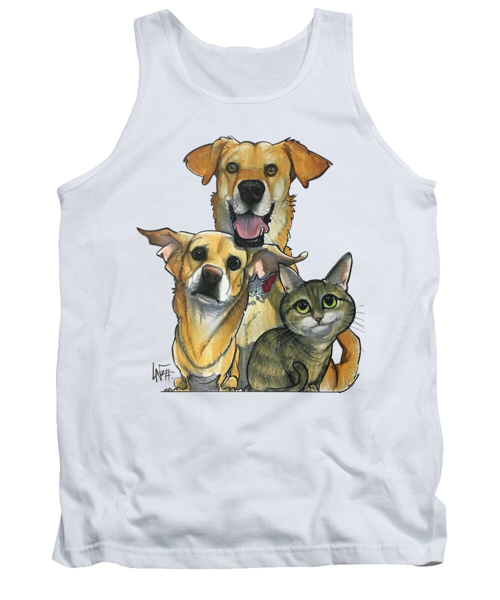 Kelleher Tank Top featuring the drawing 5207 Kelleher by Canine Caricatures By John LaFree
