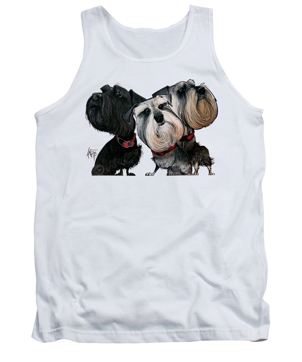 Rossi-anglin Tank Top featuring the drawing 5310 Rossi-Anglin by Canine Caricatures By John LaFree