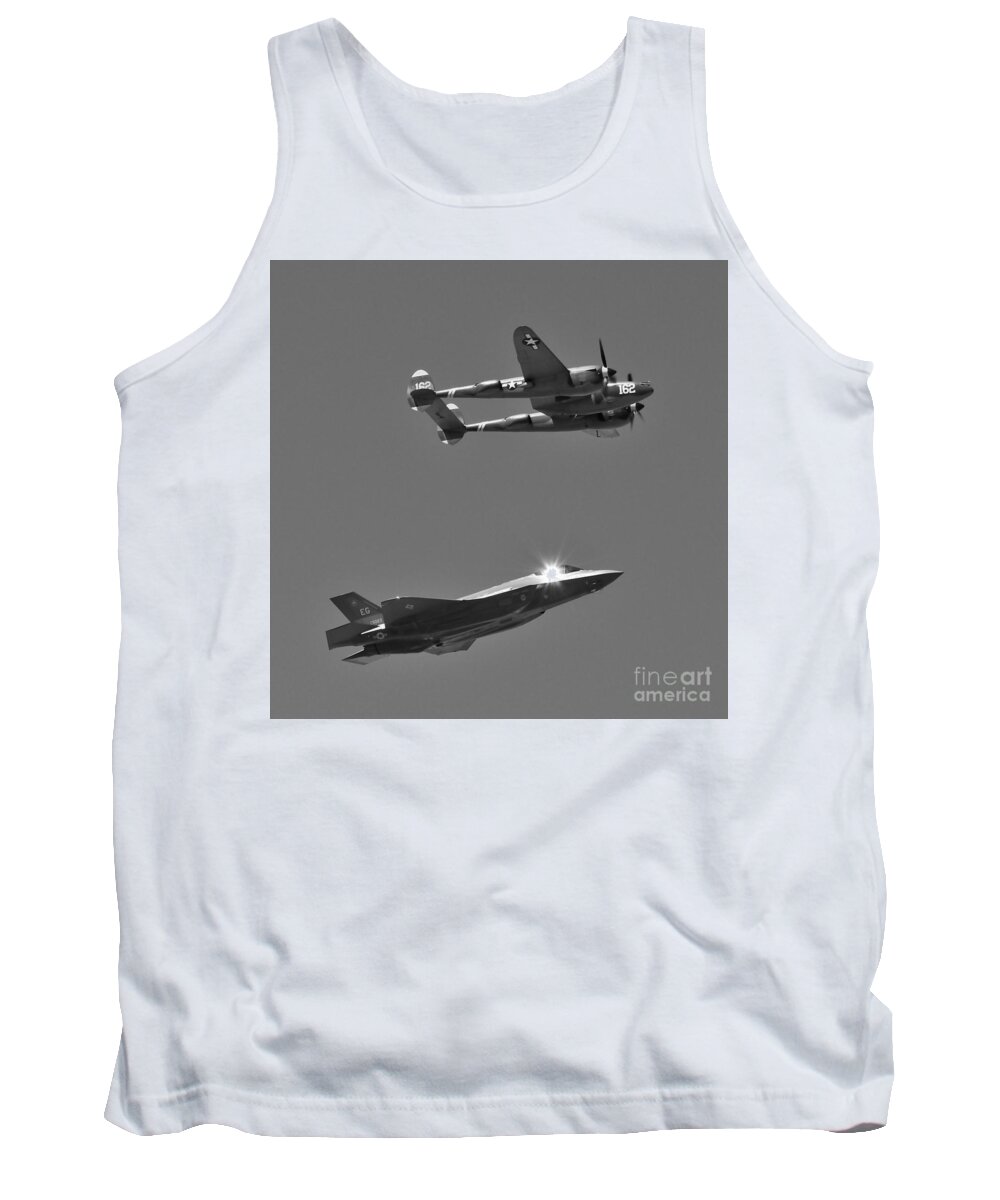 Military-aircraft Tank Top featuring the digital art A Flyover by Kirt Tisdale