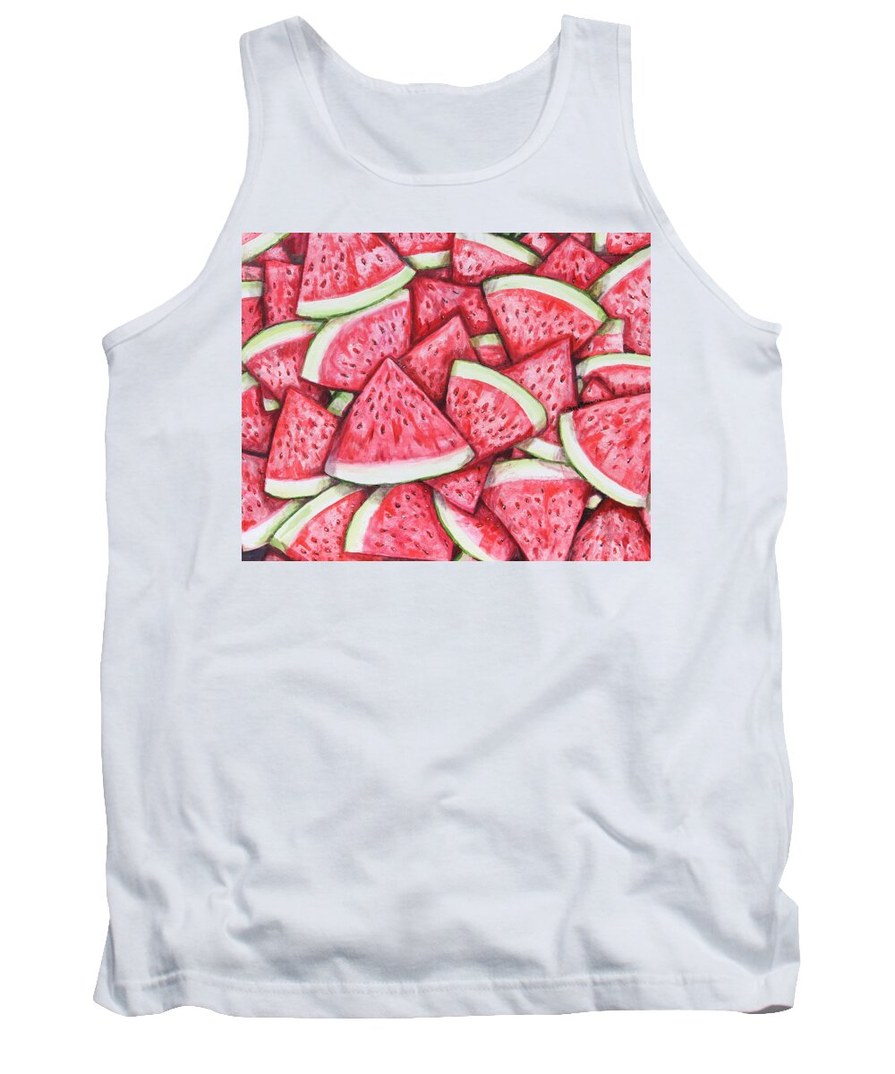  Pink Tank Top featuring the painting A Fresh Summer 2 by Shana Rowe Jackson