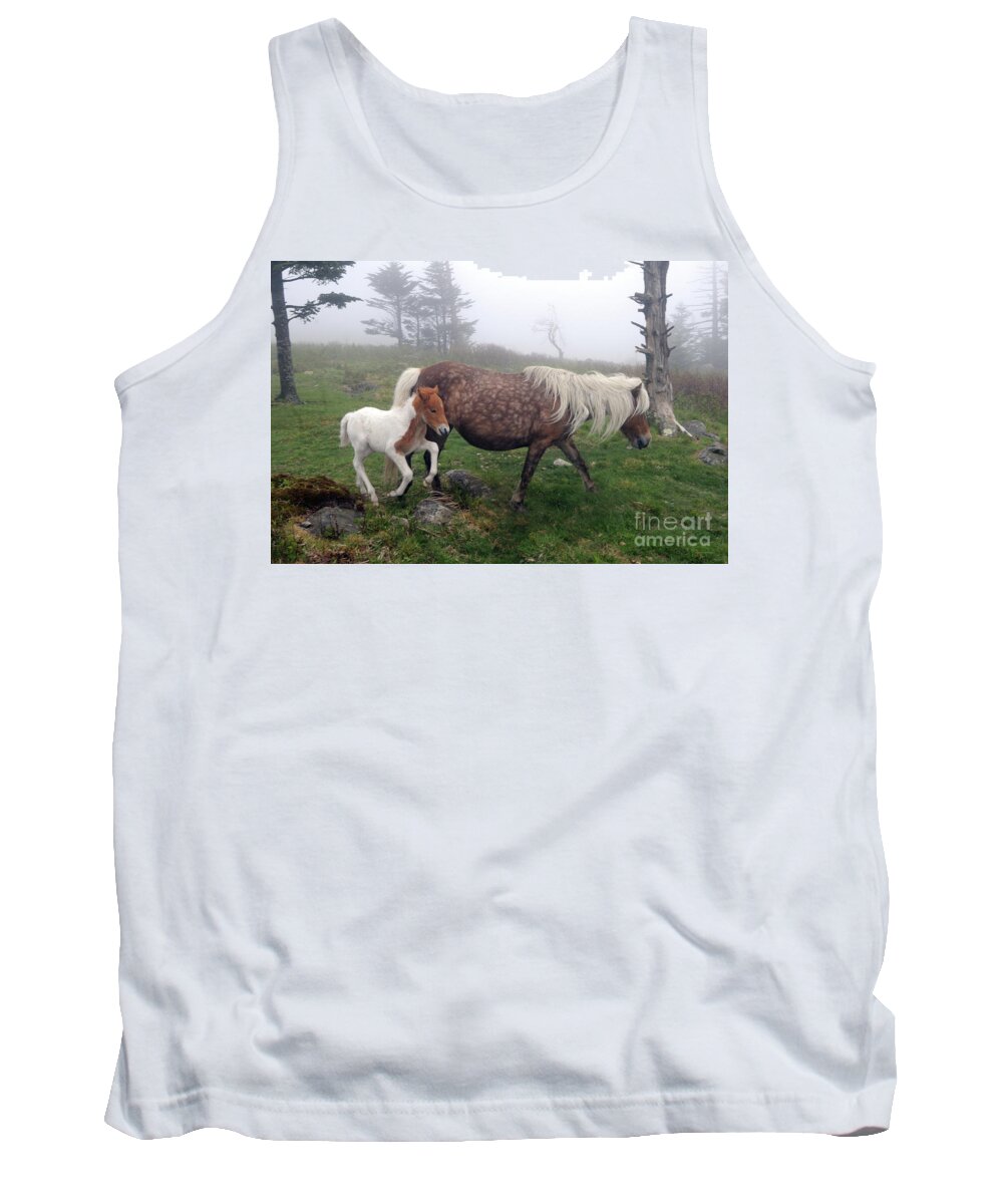 Pony Tank Top featuring the photograph A Jaunt with Mama by Jane Axman