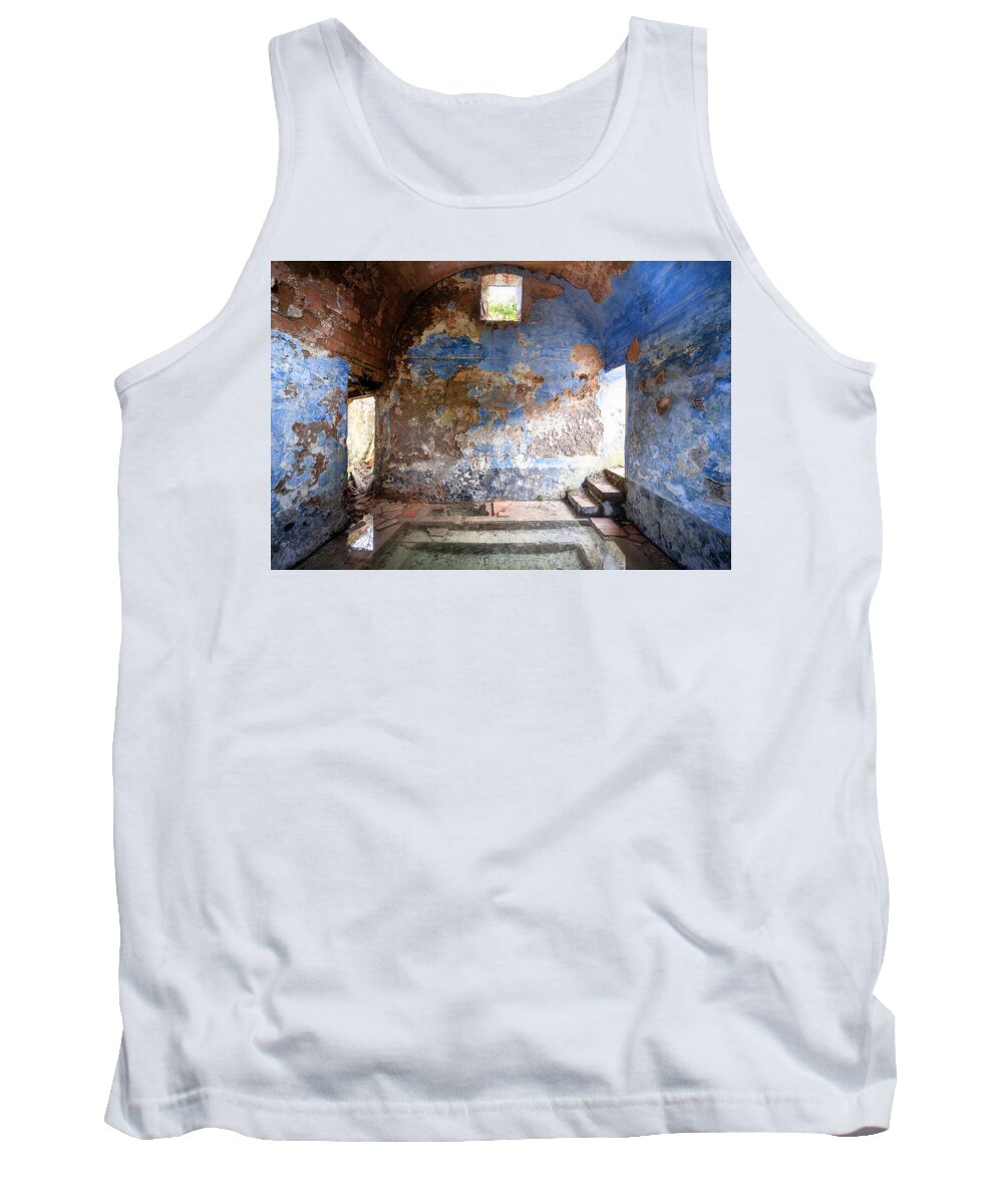 Urban Tank Top featuring the photograph Abandoned Spa with Water by Roman Robroek