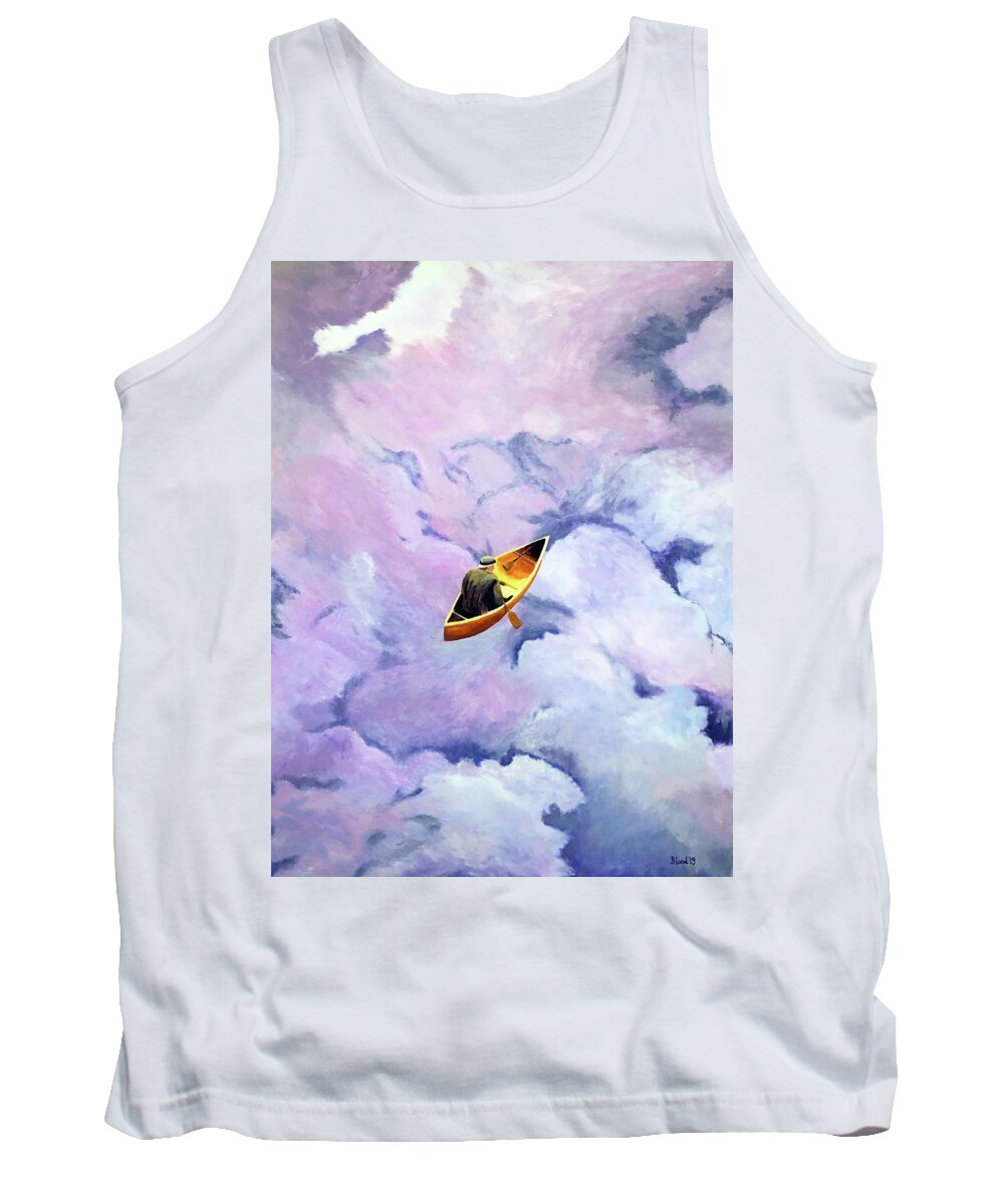 Surrealism Tank Top featuring the painting Above The Clouds by Thomas Blood