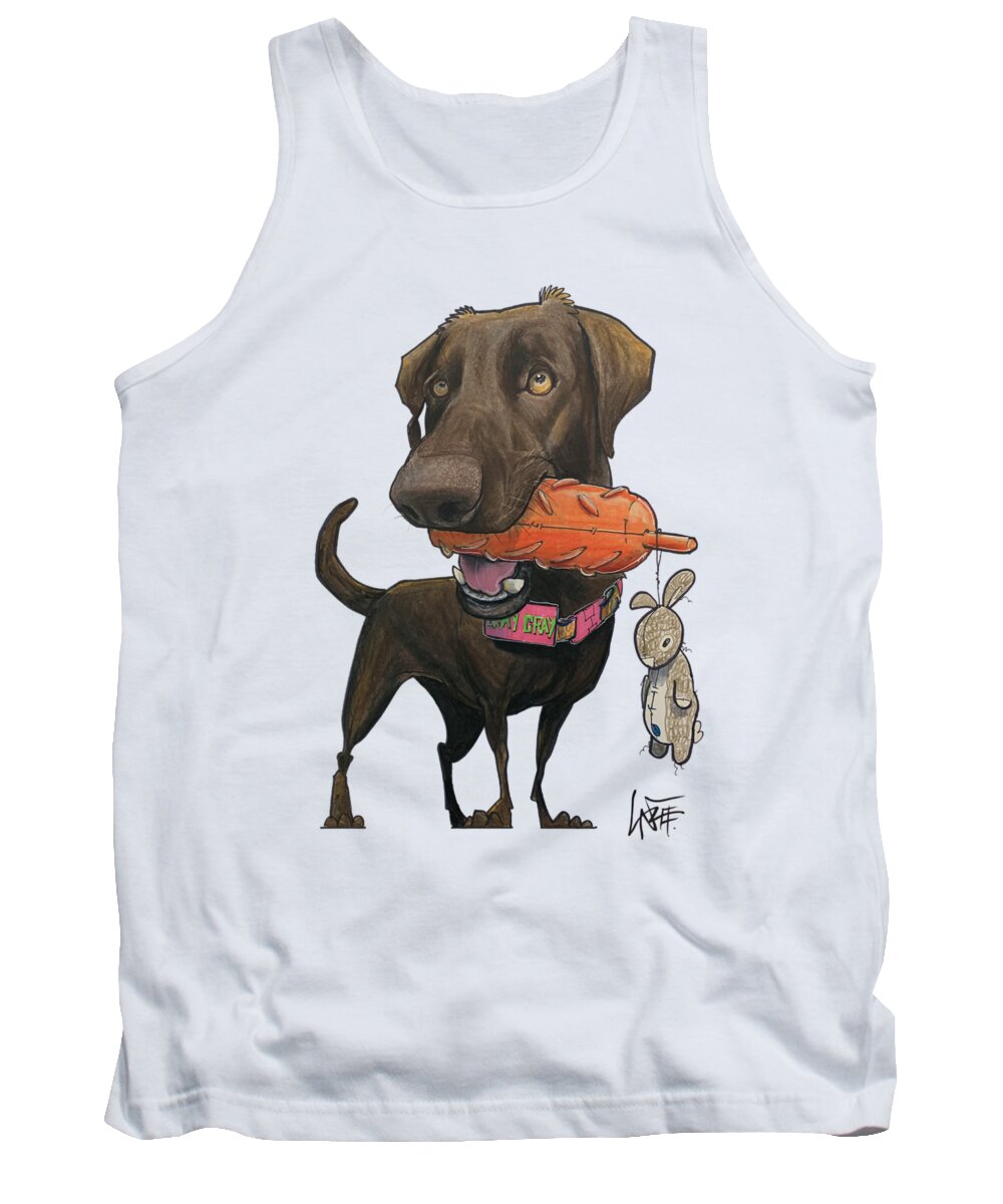 Adams Tank Top featuring the drawing Adams 5192 by Canine Caricatures By John LaFree