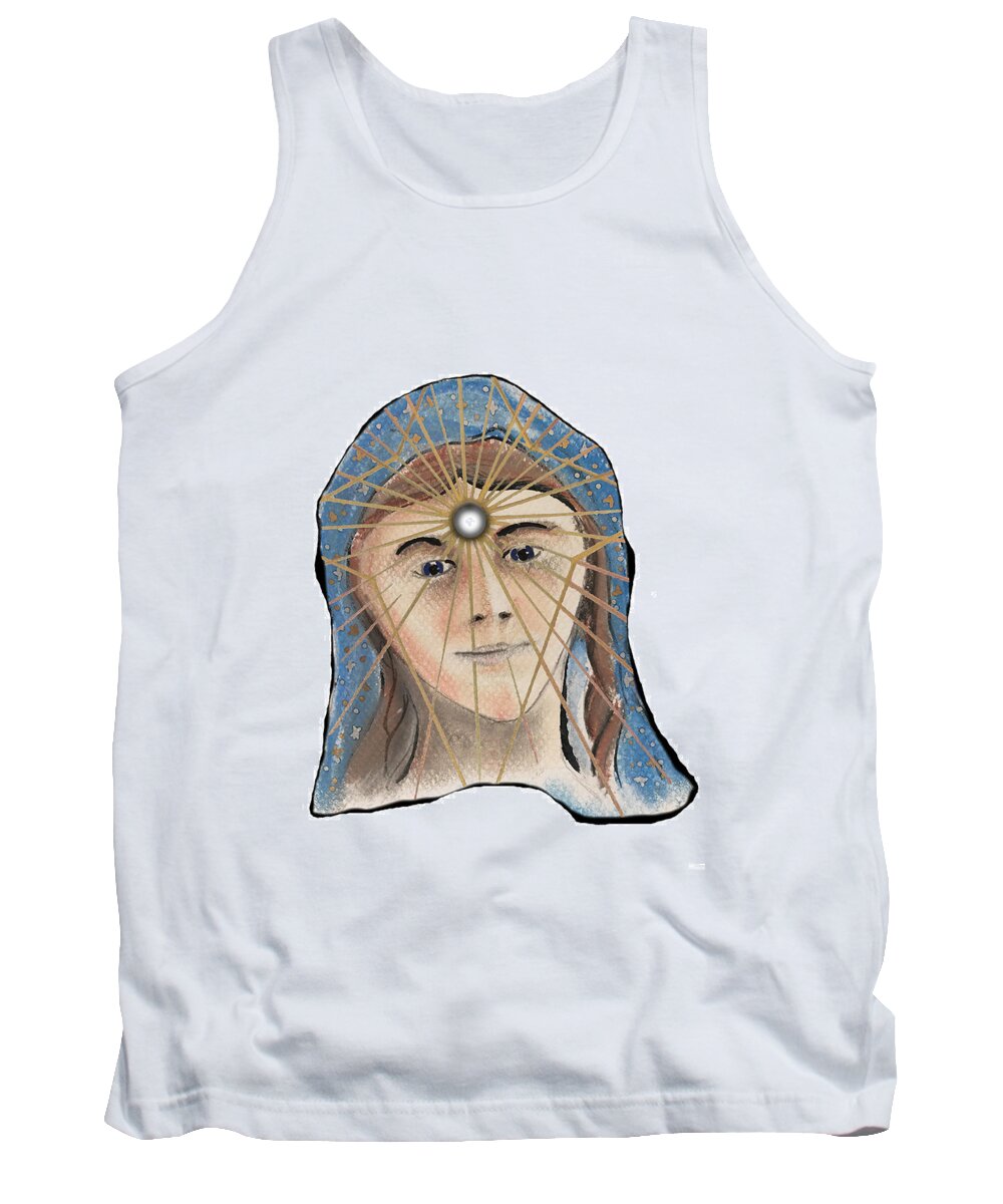 Aingeal Tank Top featuring the mixed media Aingeal Rose by AHONU Aingeal Rose