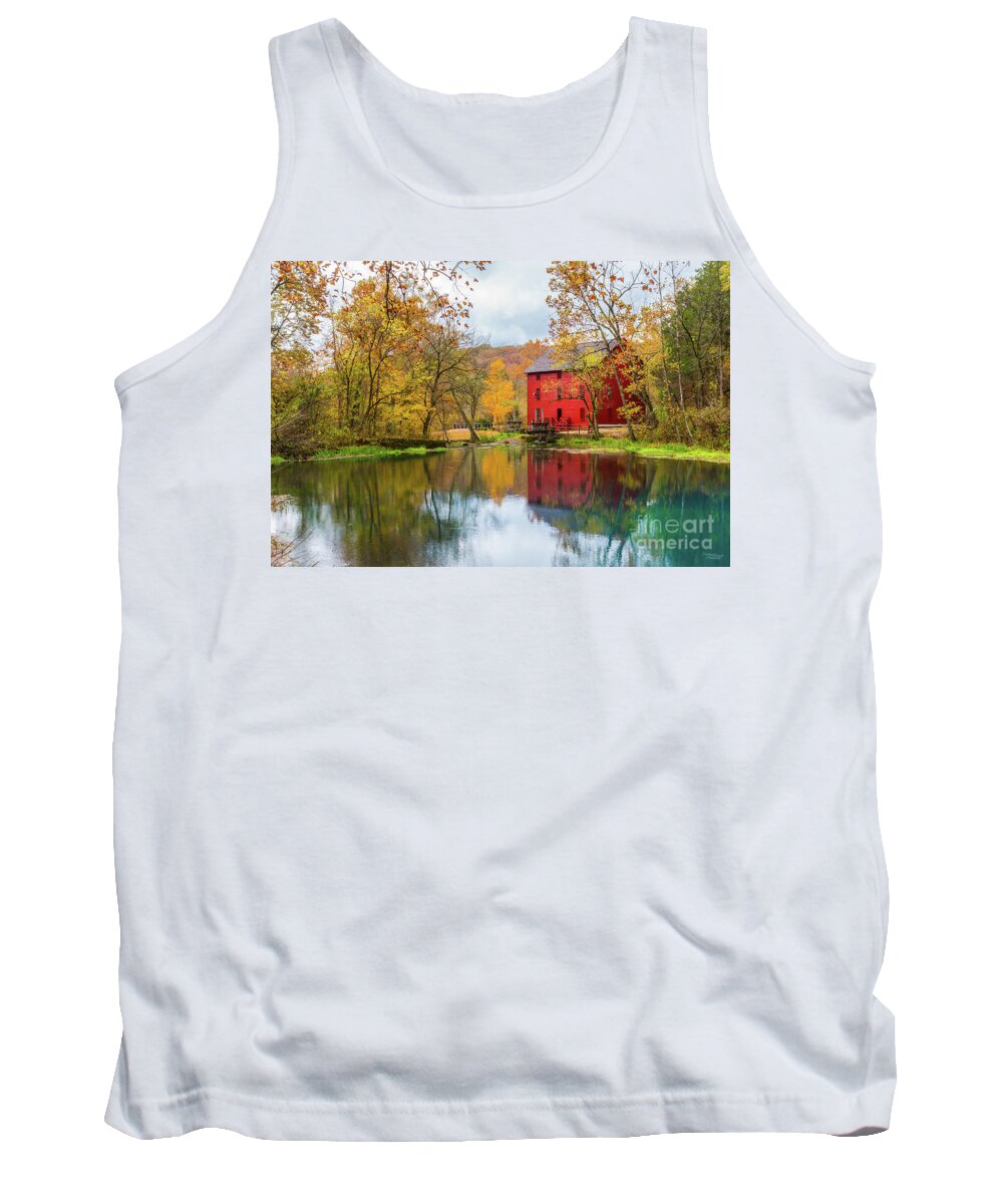 Ozarks Tank Top featuring the photograph Alley Mill And Spring by Jennifer White