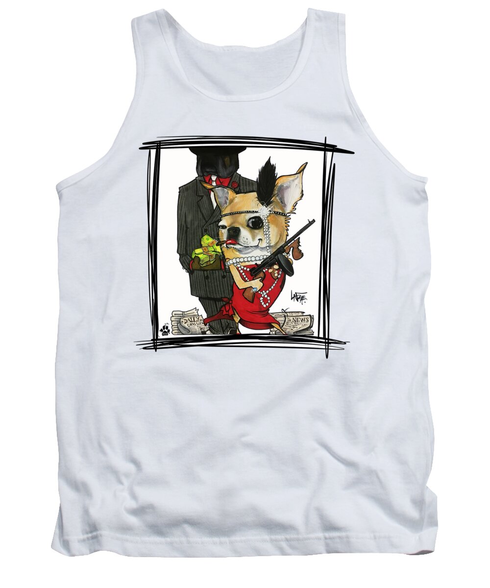Wise Tank Top featuring the drawing Wise 5055 by Canine Caricatures By John LaFree