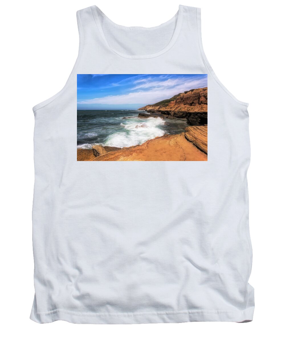 Cliffs Tank Top featuring the photograph At the Edge by Alison Frank