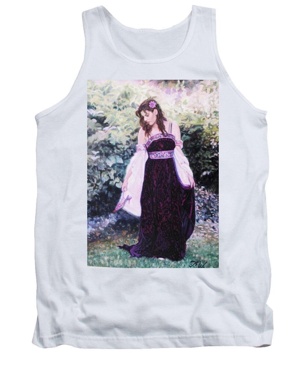 Classical Art Tank Top featuring the painting Barefoot in the Grass by Patrick Whelan
