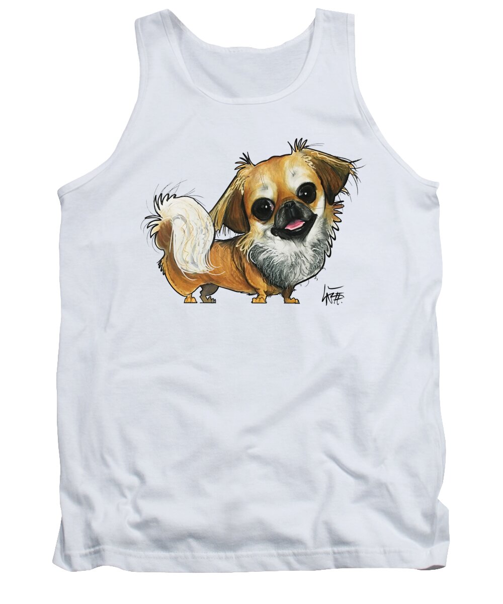 Belson Tank Top featuring the drawing Belson 5102 by Canine Caricatures By John LaFree