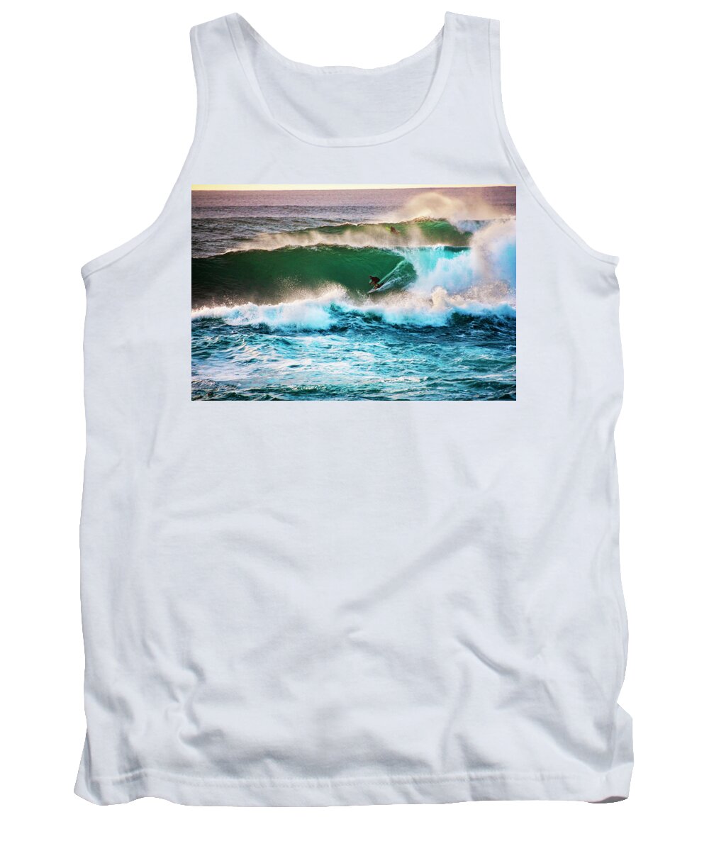 Surf Tank Top featuring the photograph Big Waves Rider by Anthony Jones