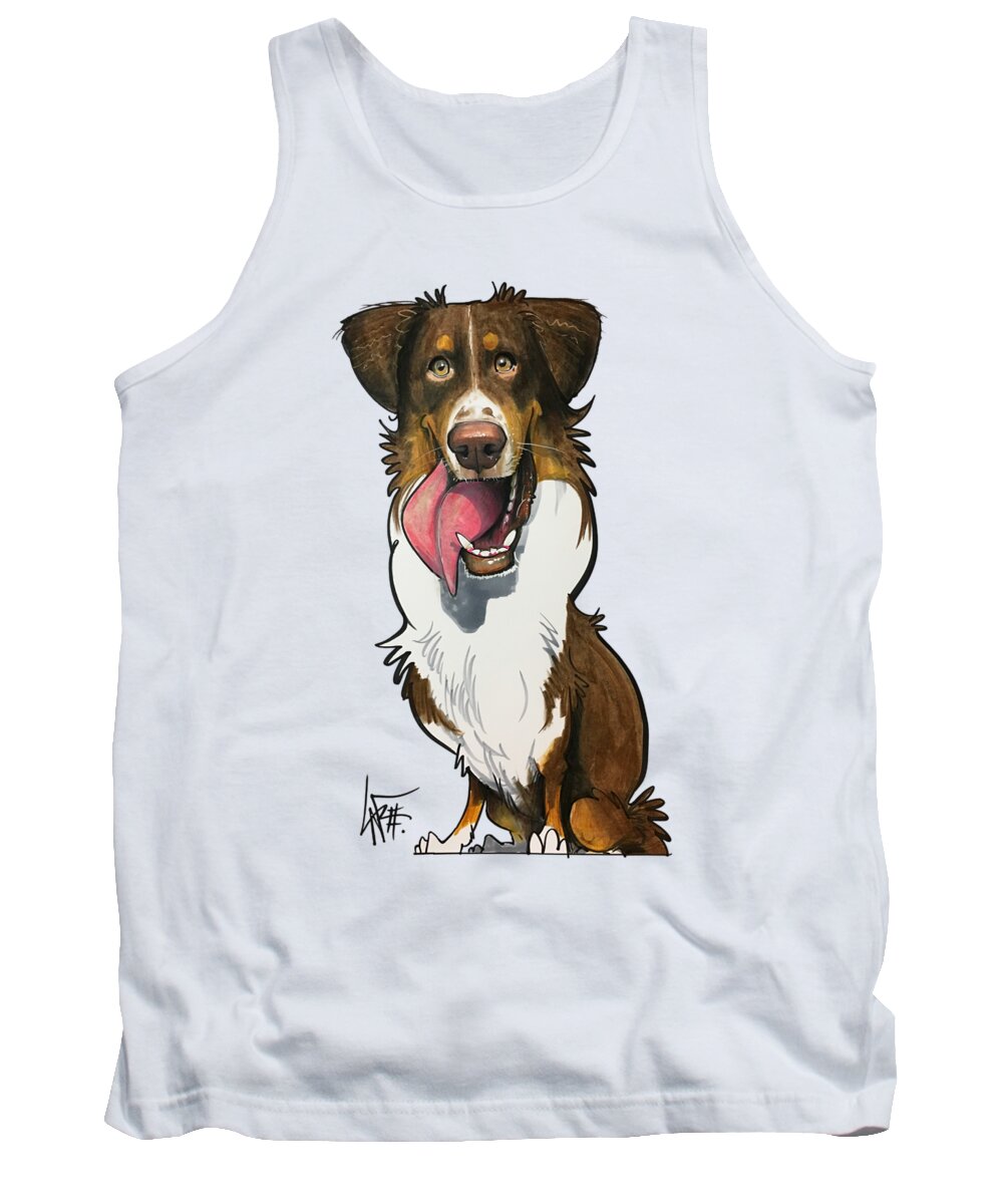 Billie 4467 Tank Top featuring the drawing Biller 4467 by Canine Caricatures By John LaFree