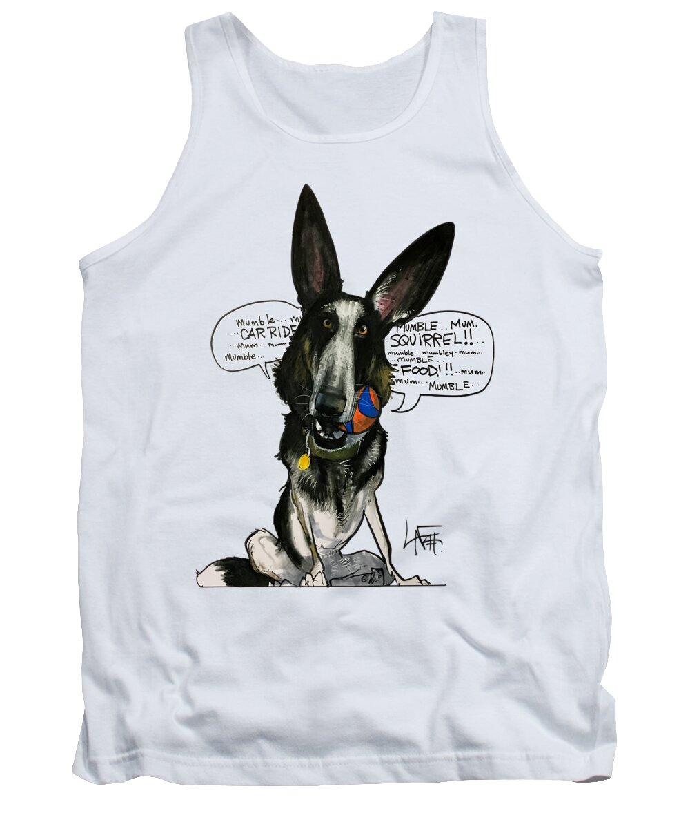 Bougard Tank Top featuring the drawing Bougard 4213 by Canine Caricatures By John LaFree