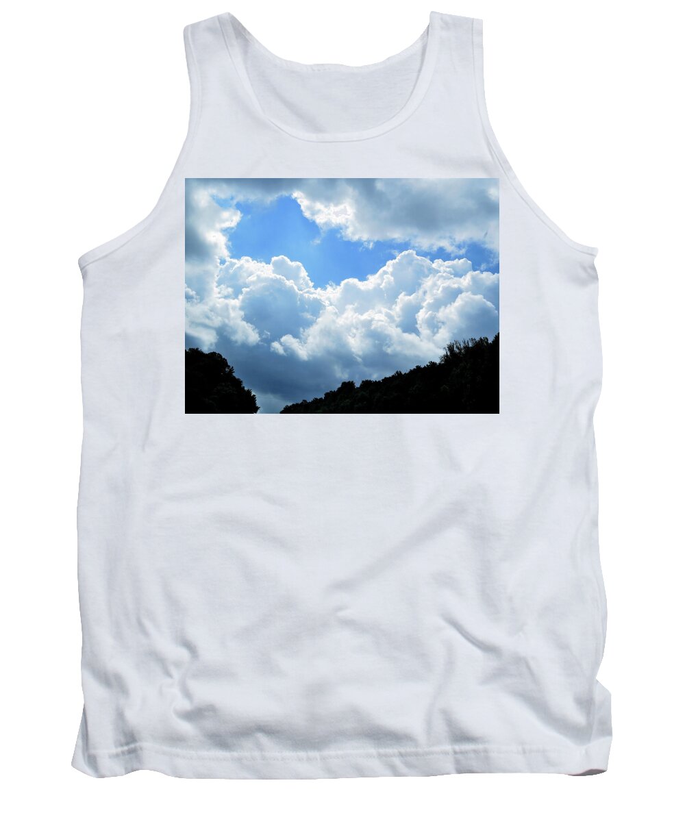 Clouds Tank Top featuring the photograph Break in the Clouds by Linda Stern
