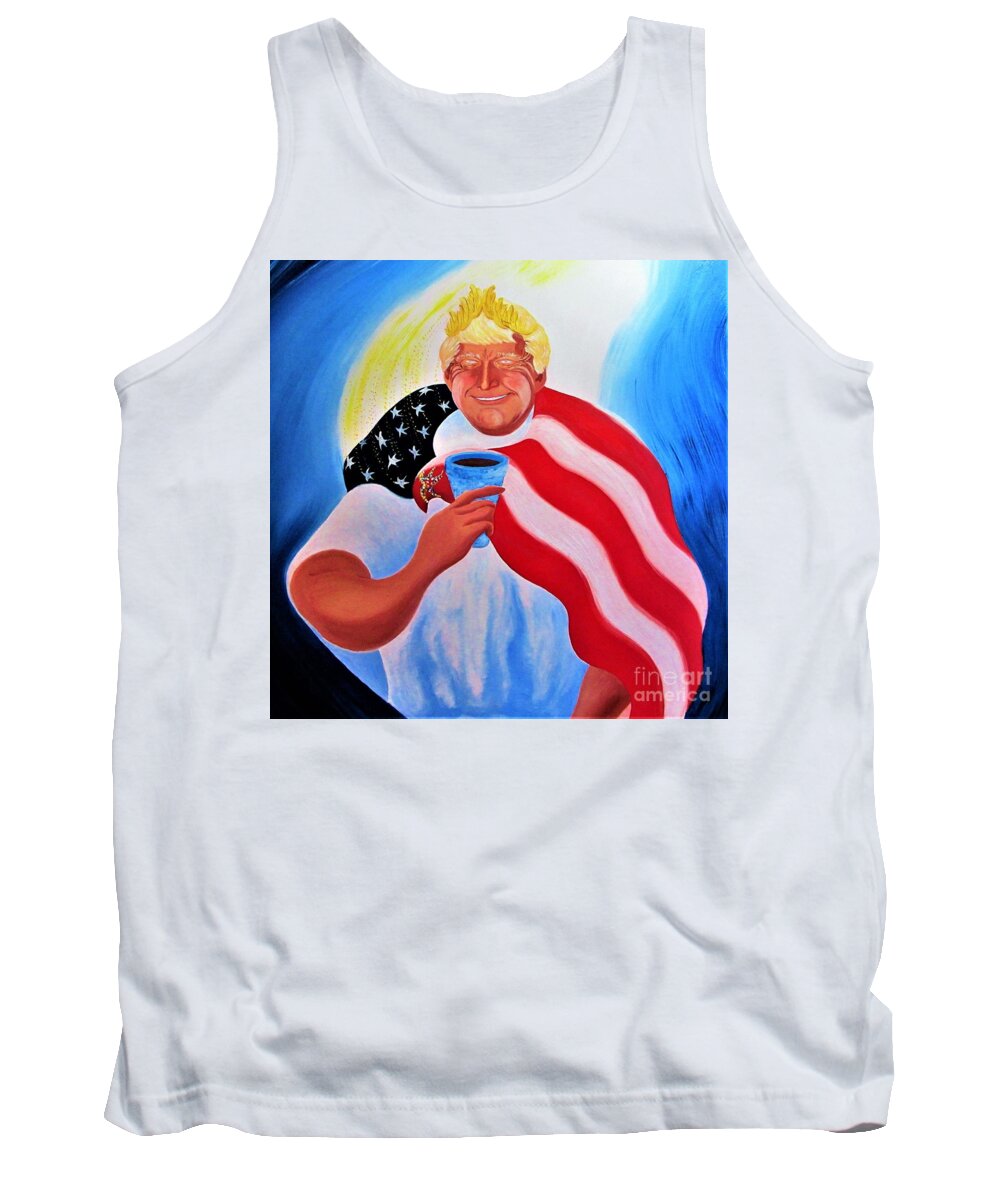 Trump Tank Top featuring the painting Bright name by Tatyana Shvartsakh