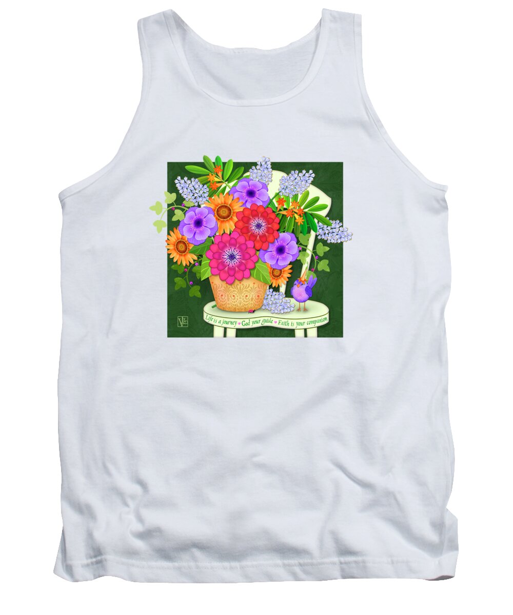 Flowers Tank Top featuring the digital art Bright Side by Valerie Drake Lesiak