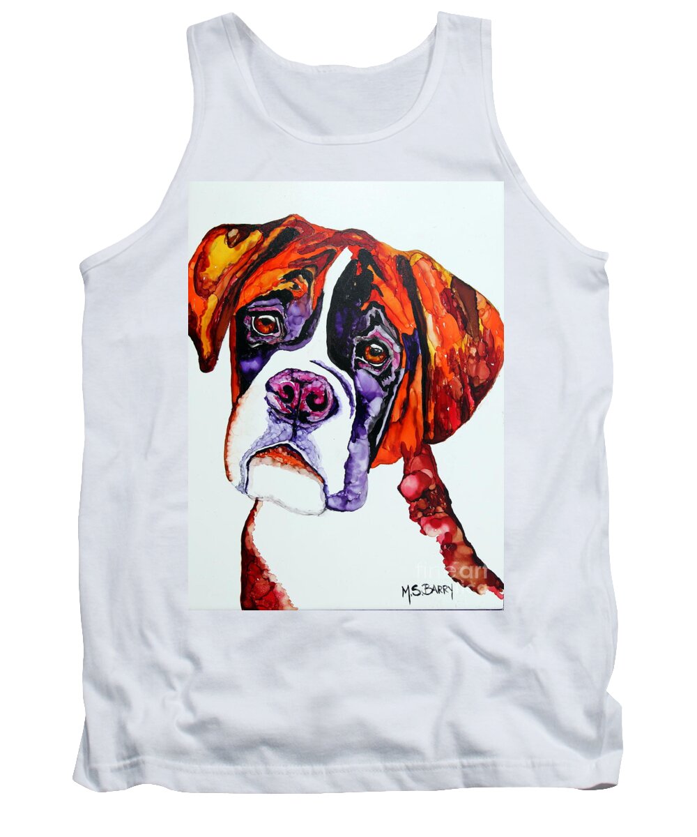 Boxer Tank Top featuring the painting Buster by Maria Barry