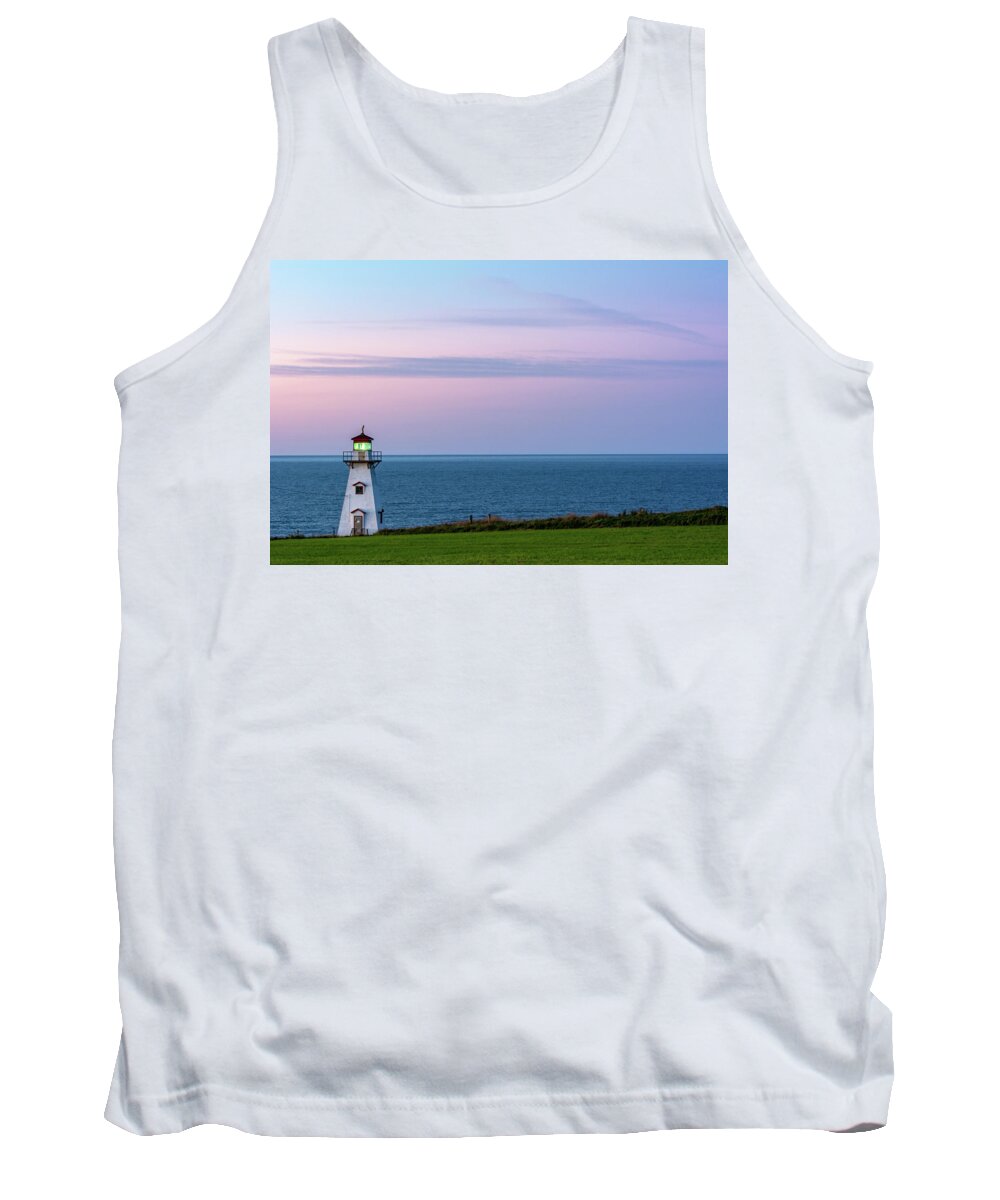 Cape Tryon Tank Top featuring the photograph Cape Tryon in the Blue Hour by Douglas Wielfaert