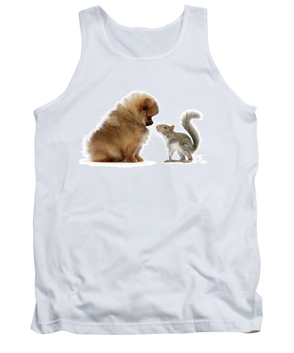 Grey Squirrel Tank Top featuring the photograph Careful I may contain Nuts by Warren Photographic