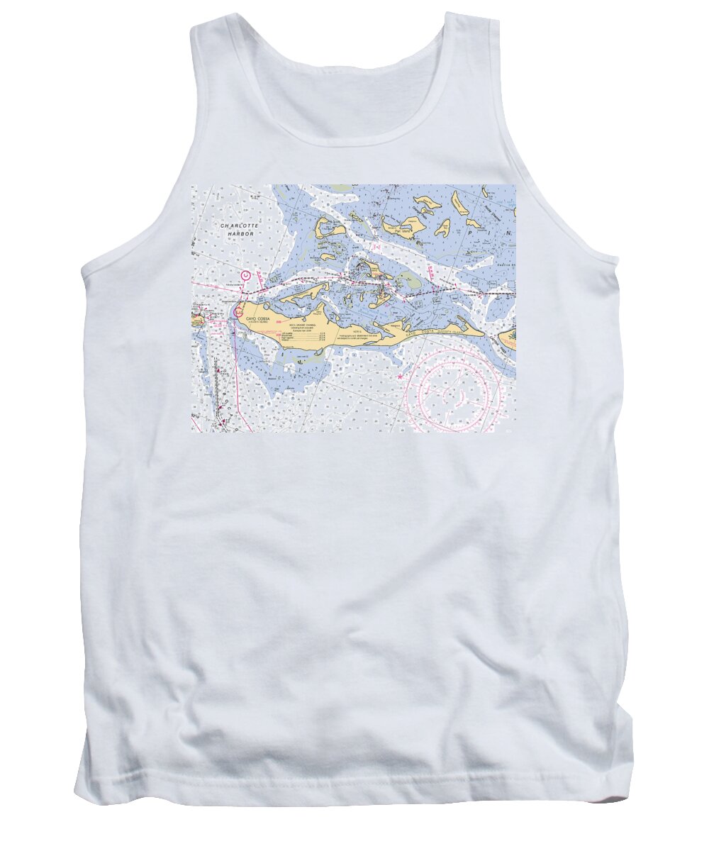 11426 Tank Top featuring the photograph Cayo Costa Nautical Chart by Nautical Chartworks