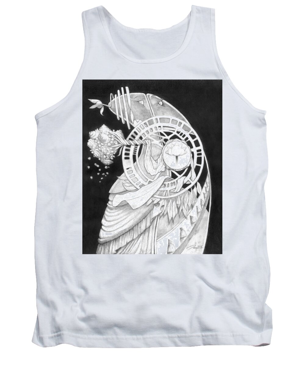 Abstract Tank Top featuring the drawing Celebrabis by Rick Yost