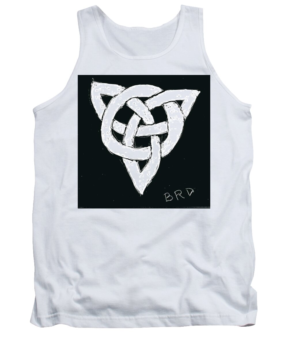 Celt Tank Top featuring the drawing CelticKnot by Branwen Drew