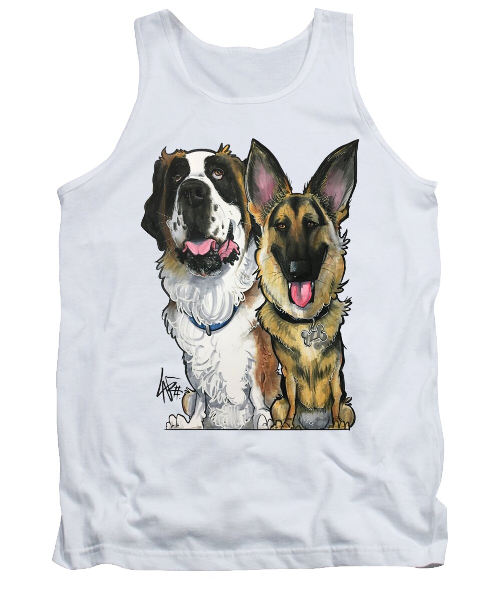 Chester 4253 Tank Top featuring the drawing Chester 4253 by Canine Caricatures By John LaFree