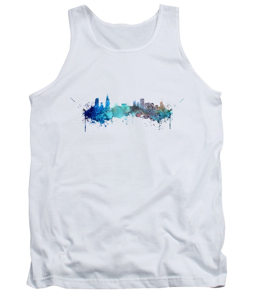 Chicago Skyline Tank Top featuring the digital art Chicago by Erzebet S