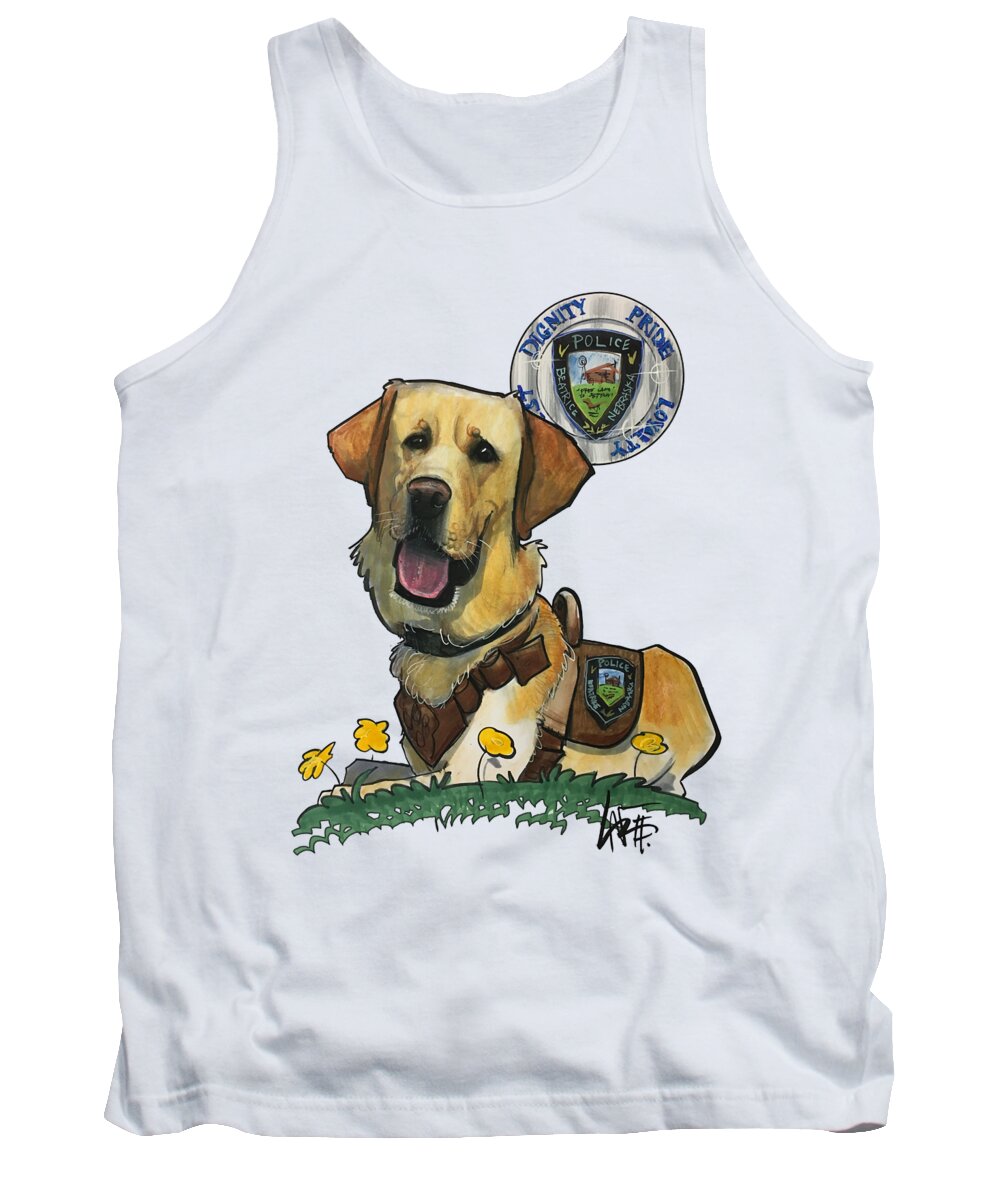 Chisano Tank Top featuring the drawing Chisano 4372 by Canine Caricatures By John LaFree