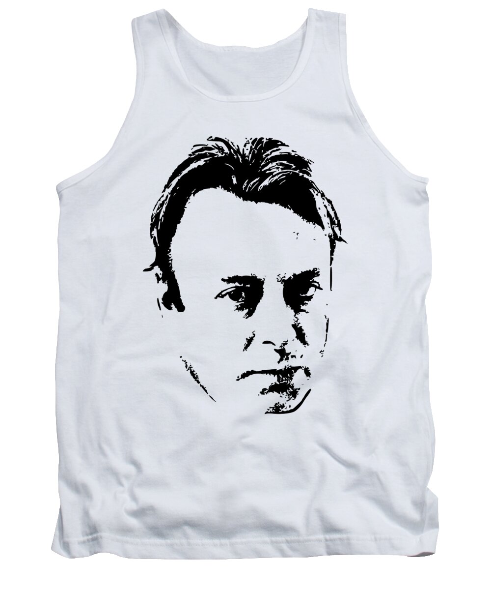 Christopher Hitchens Tank Top featuring the digital art Christopher Hitchens Minimalistic Pop Art by Filip Schpindel