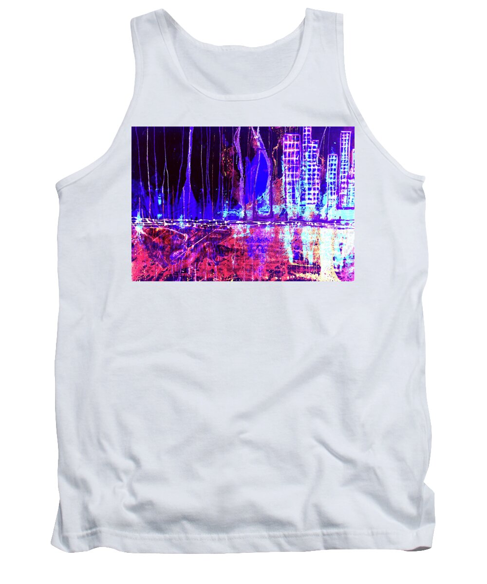 Artist Tank Top featuring the mixed media City by the Sea l by Giorgio Tuscani