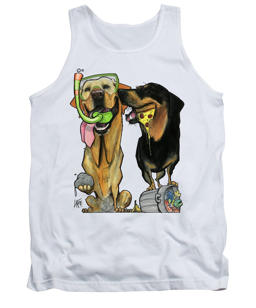 Clare Tank Top featuring the drawing Clare 5019 by Canine Caricatures By John LaFree