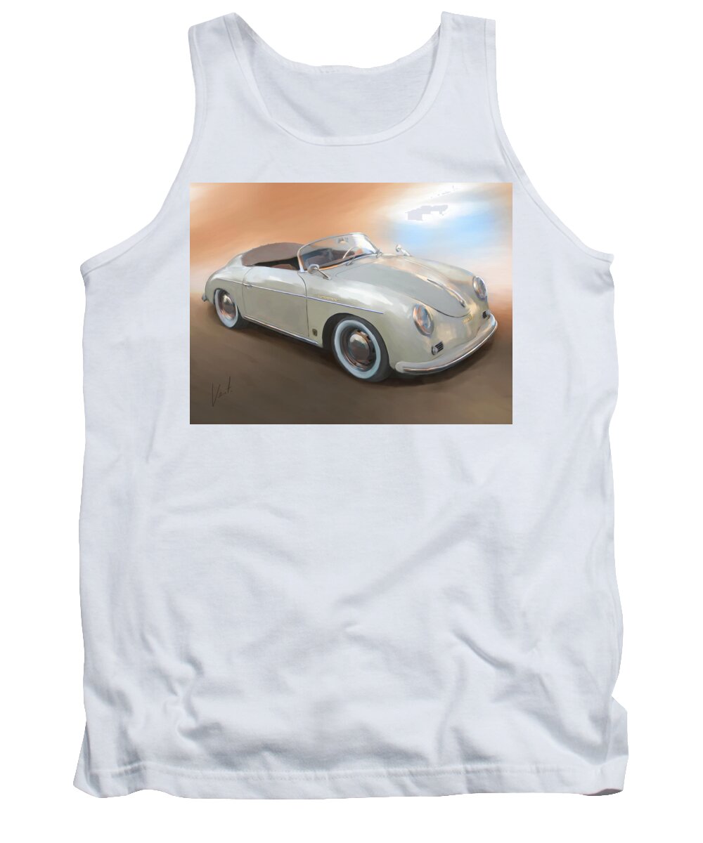Classical Painting Tank Top featuring the painting Classic Porsche Speedster by Vart Studio