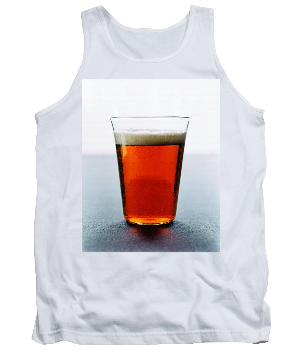 Food Tank Top featuring the photograph Cold Glass of Lager by Romulo Yanes