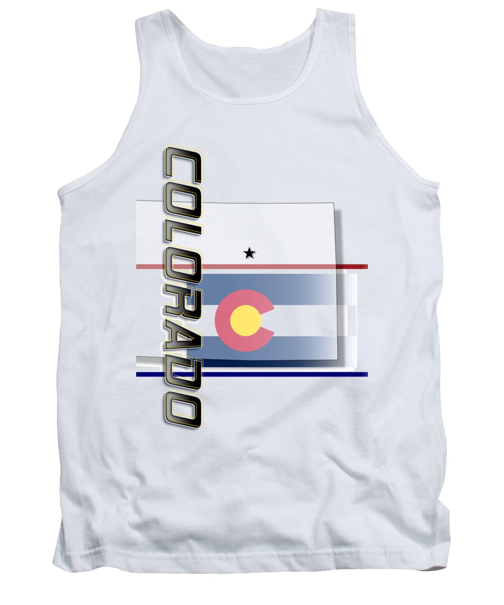 Colorado Tank Top featuring the digital art Colorado State Vertical Print by Rick Bartrand