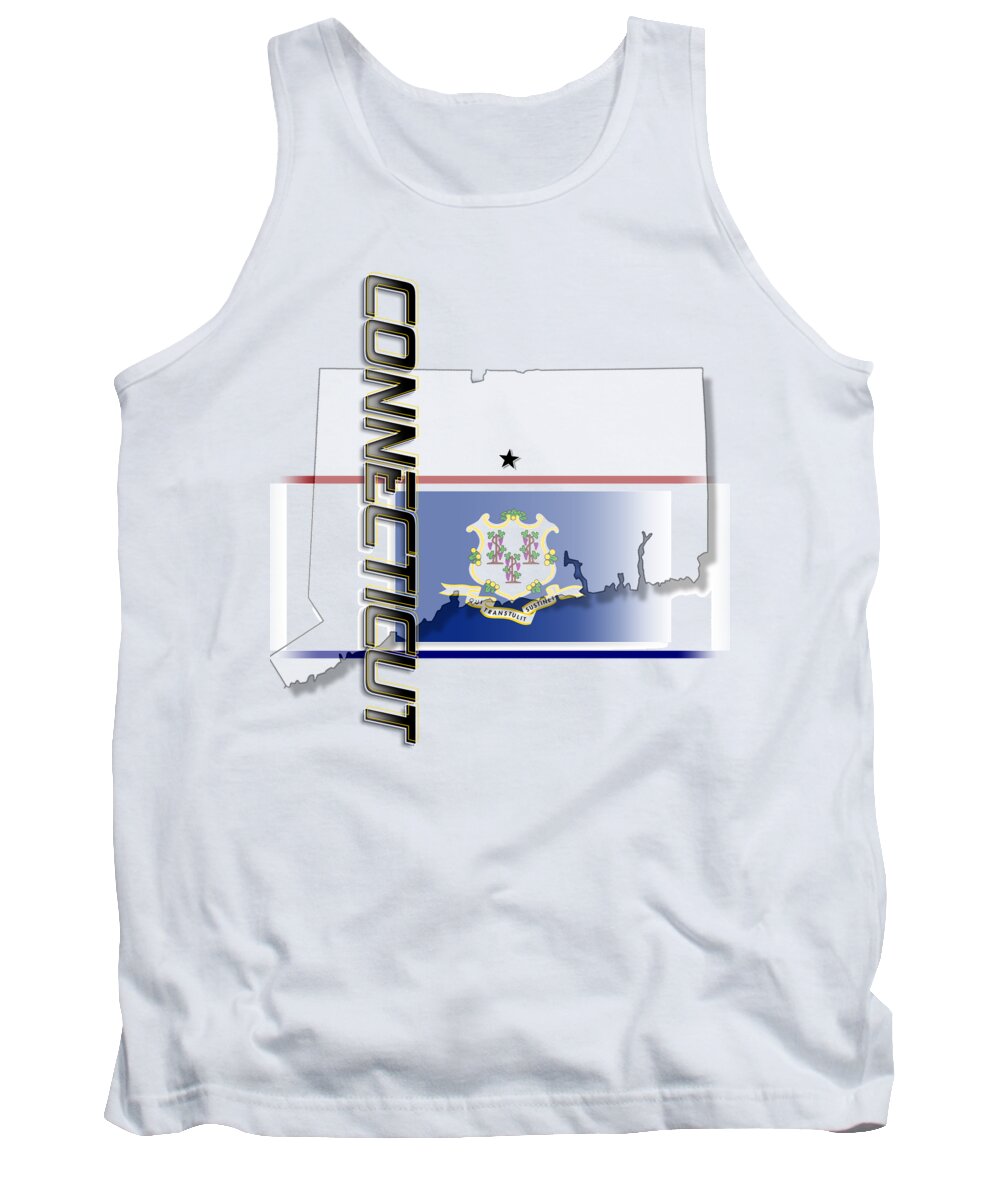Connecticut Tank Top featuring the digital art Connecticut State Vertical Print by Rick Bartrand